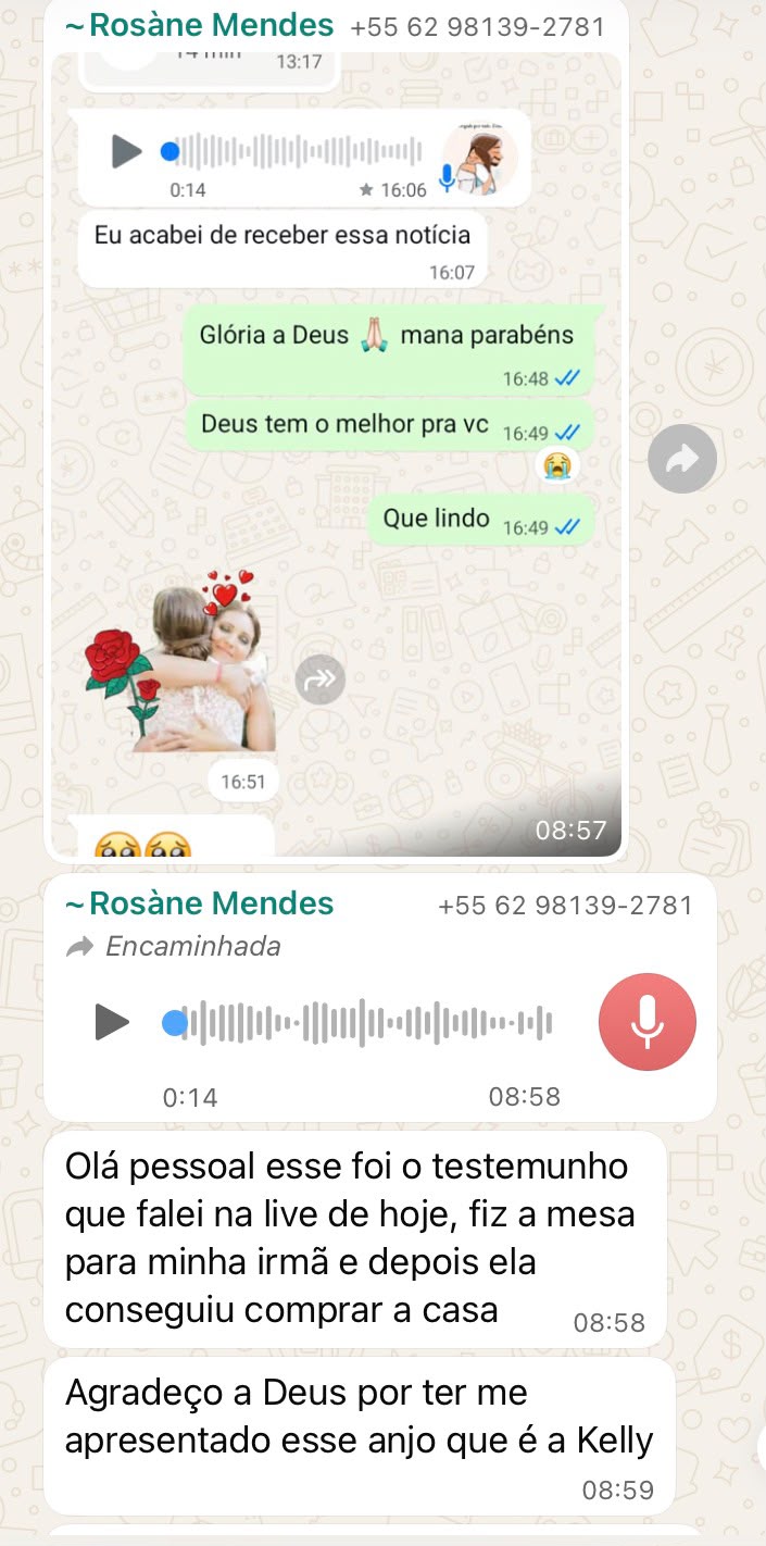 Print de depoimento real de aluna 1